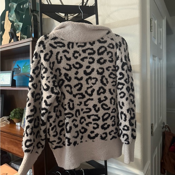 Leopard Print Sweater - Black and Cream - Picture 2 of 4